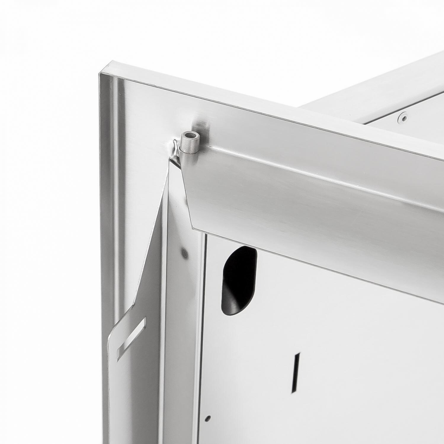 BBQGuys.com Sonoma Series 27-Inch Stainless Steel Double Access Door - Hidden Hinge Detail thumbnail