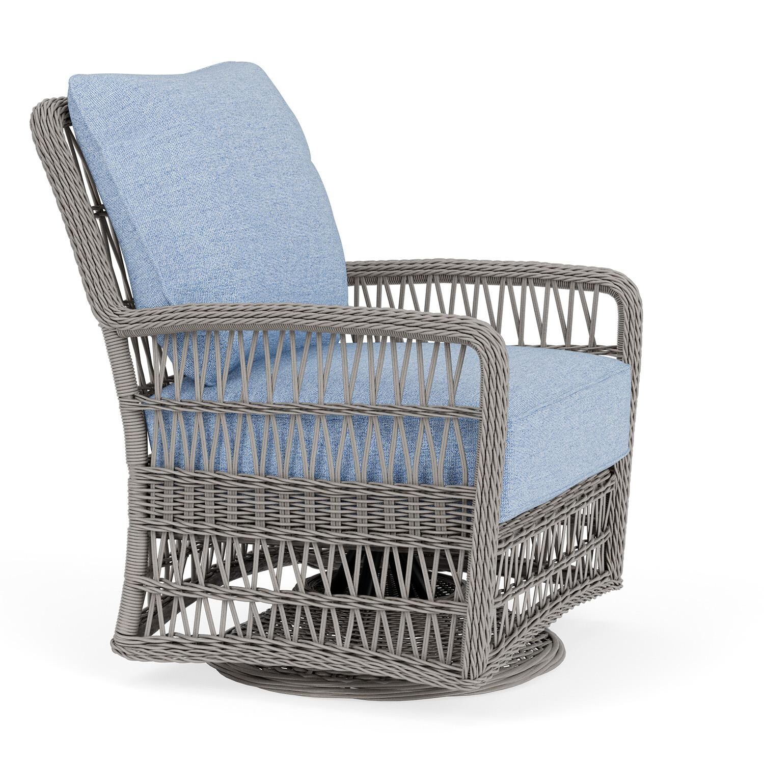 Lloyd Flanders Mackinac Swivel Glider Lounge Chair in Putty Finish with Demo Skyway fabric - Right Side thumbnail