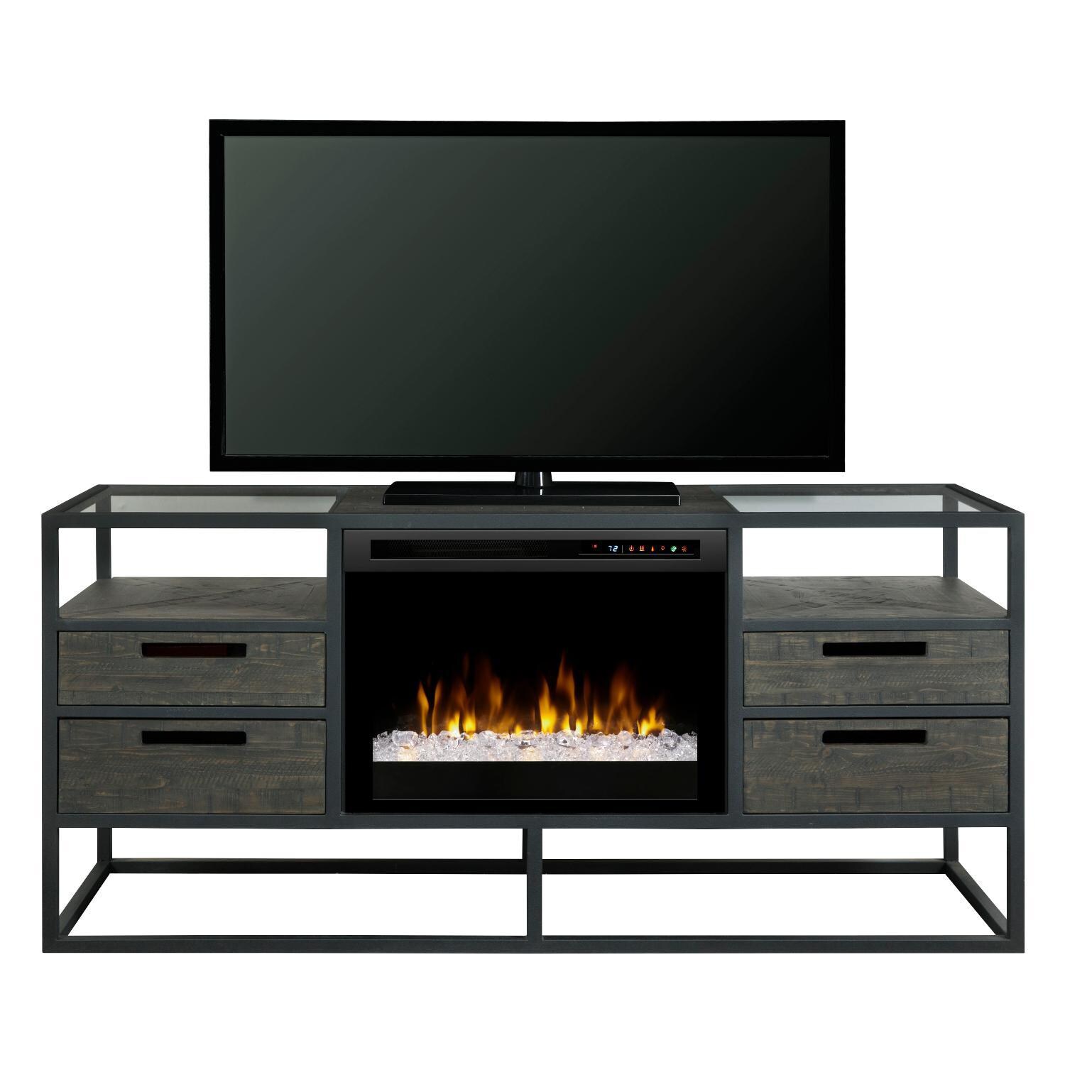 Dimplex - GDS26G8-4034NB - Ivan 58-Inch Electric Fireplace Media Console - Acrylic Ice Embers - Noir Brown thumbnail