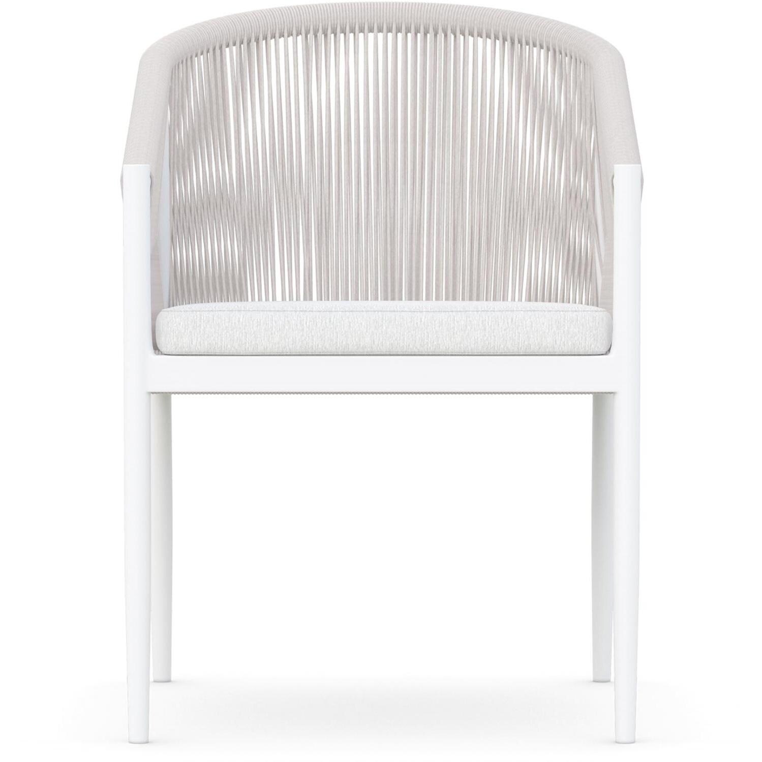 Azzurro Living Catalina Woven Rope Dining Chair in Sand/Cloud - Front - White Background thumbnail