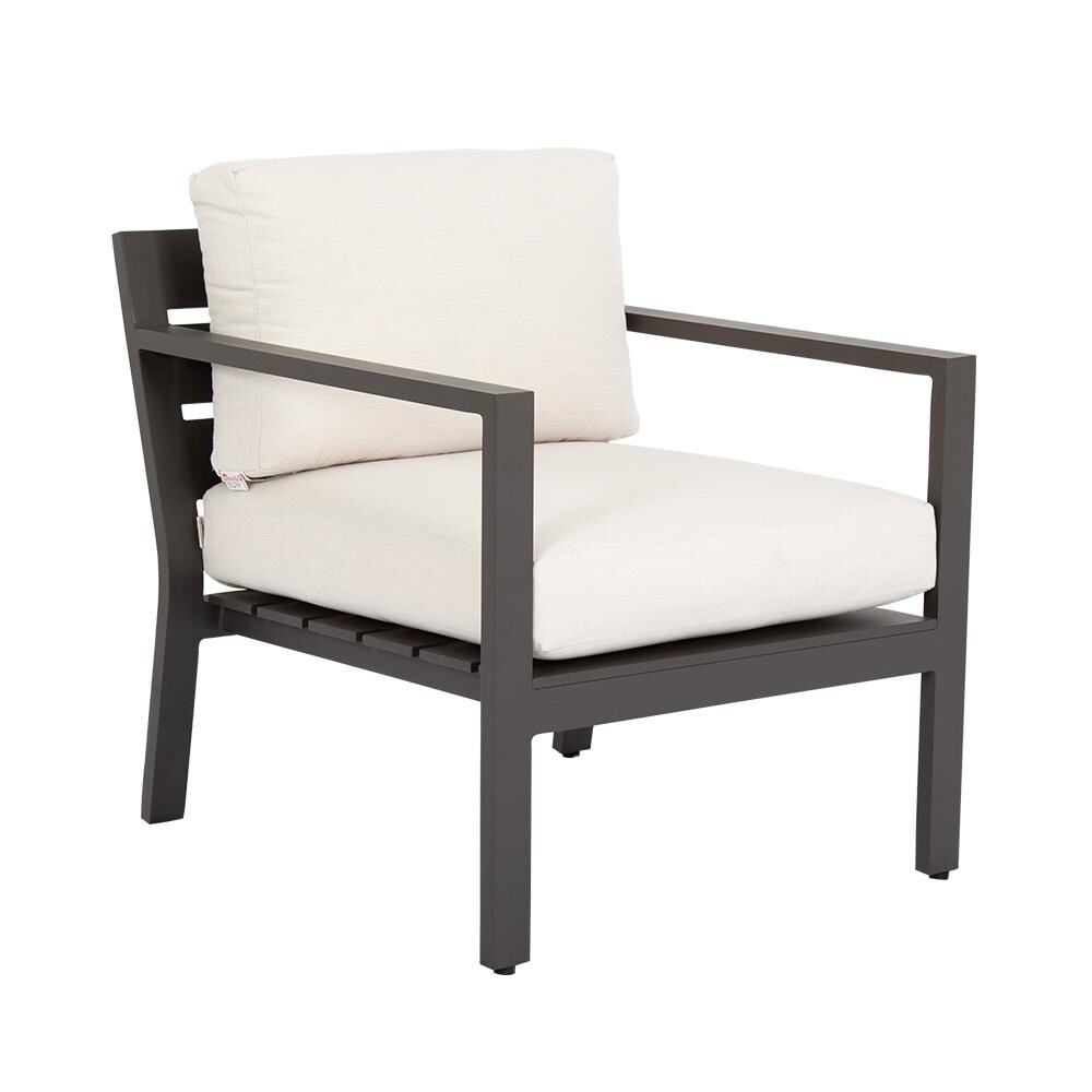 Sunset West - Mesa 5 Piece Aluminum Patio Conversation Set W/ Coffee Table, End Table, & Sunbrella Cast Pumice Cushions - Mesa Club Chair thumbnail