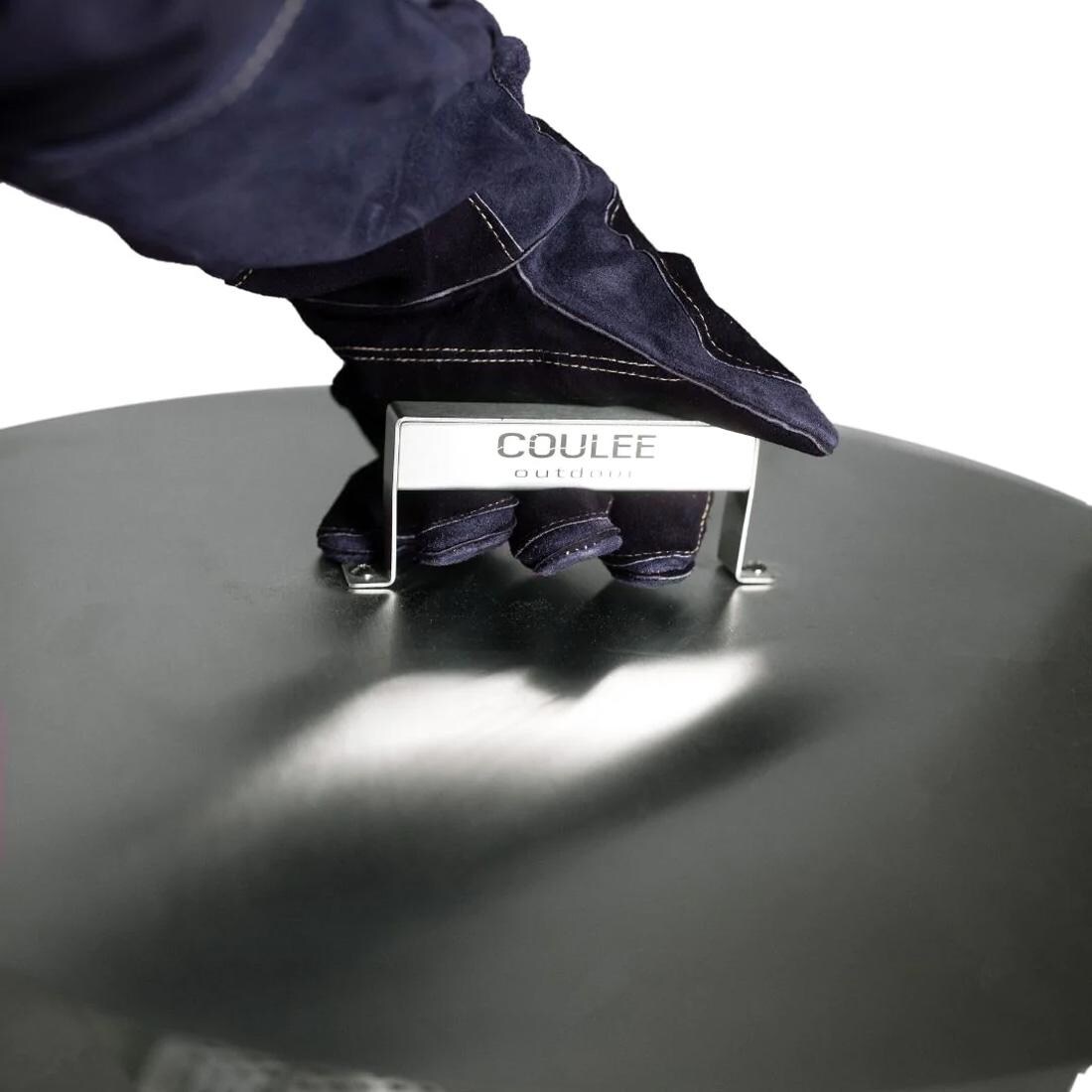 Coulee SSL-0018 Colorado Stainless Steel Fire Pit Lid - Handle Detail thumbnail