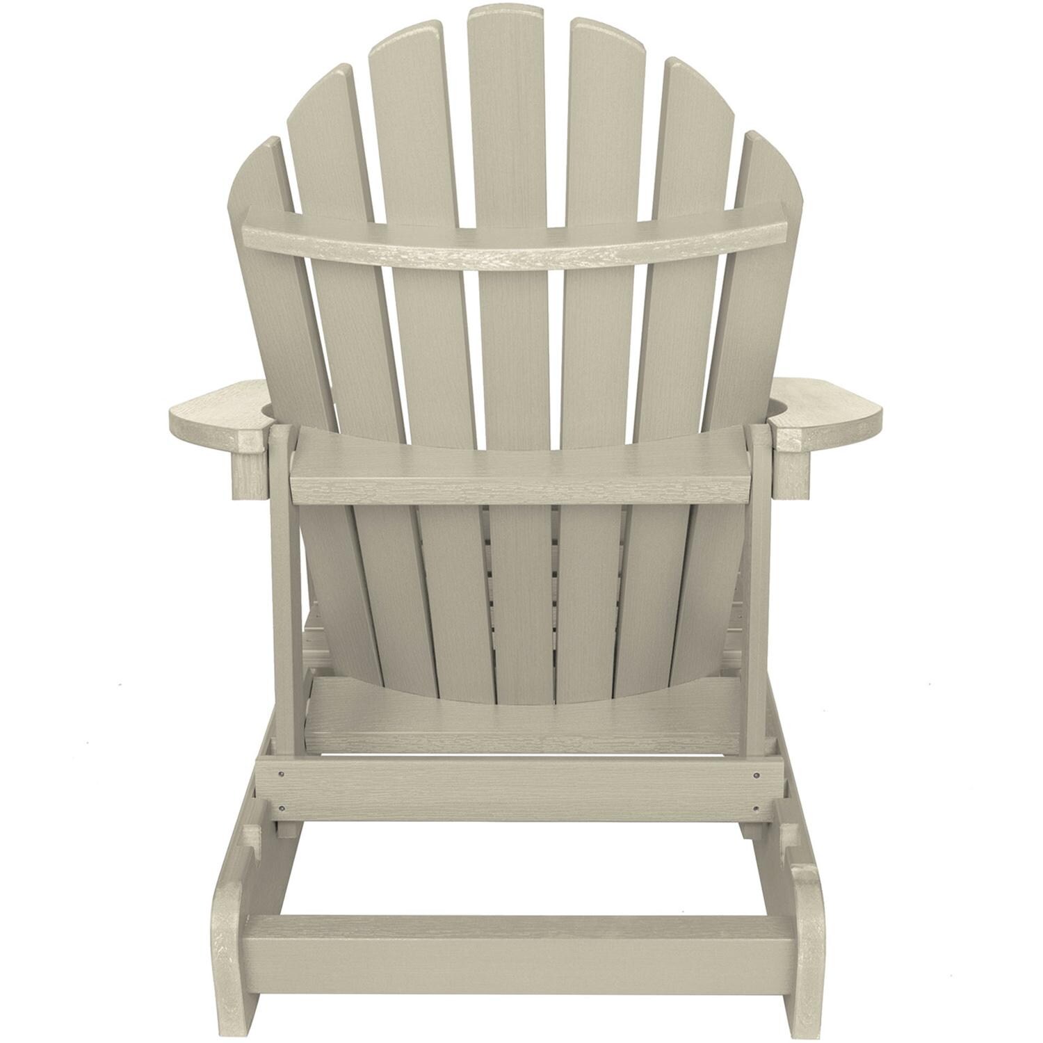 Lakeview Dream Bay Folding & Reclining Adirondack Chair - Whitewash - Back View - White Background thumbnail