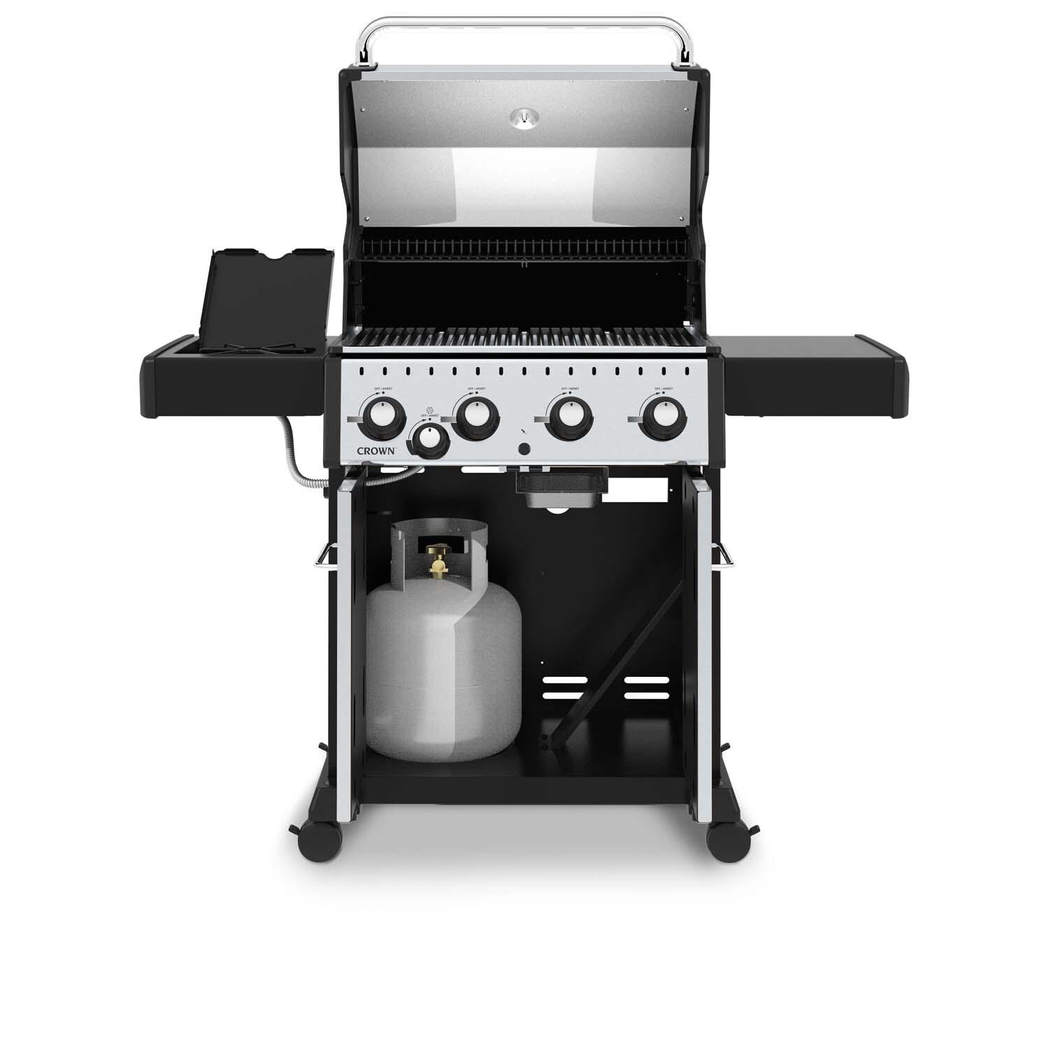 Broil King 865364 24-in Crown Propane Grill - Lid Open - White Background thumbnail