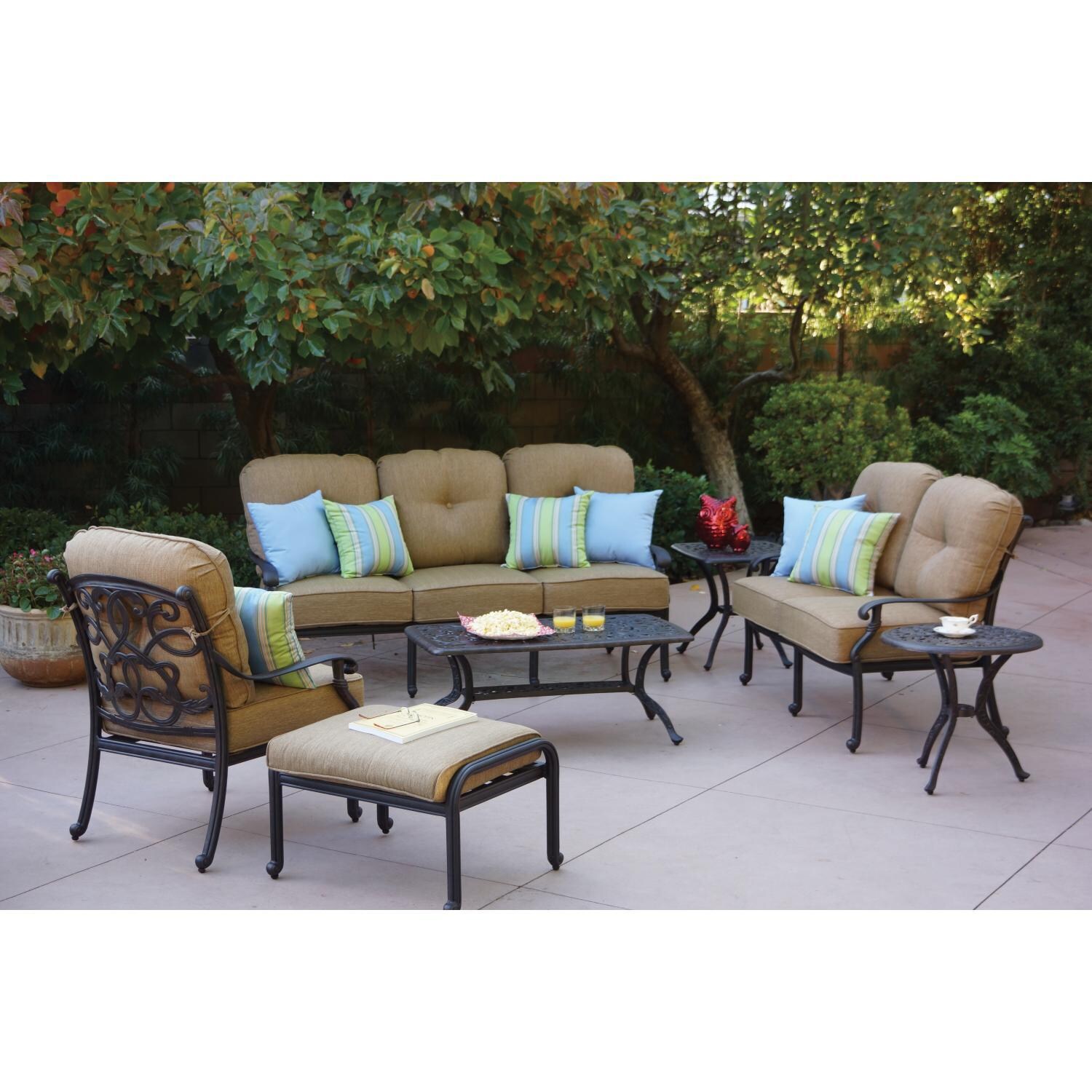Darlee Santa Monica 6-Person Deep Seating Patio Conversation Set thumbnail