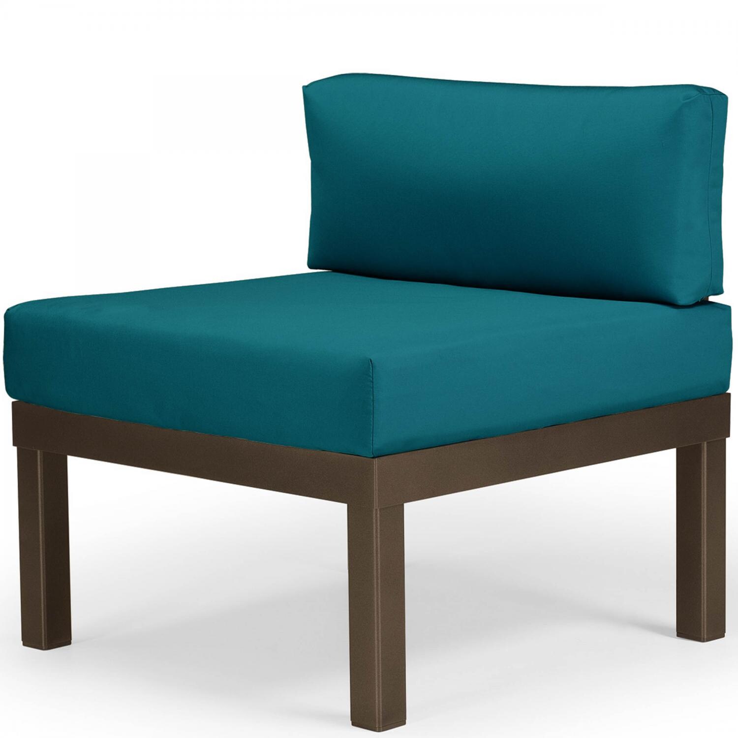 Ashbee Aluminum Armless Patio Sectional Chair By Telescope Casual - Textured Kona/Peacock thumbnail