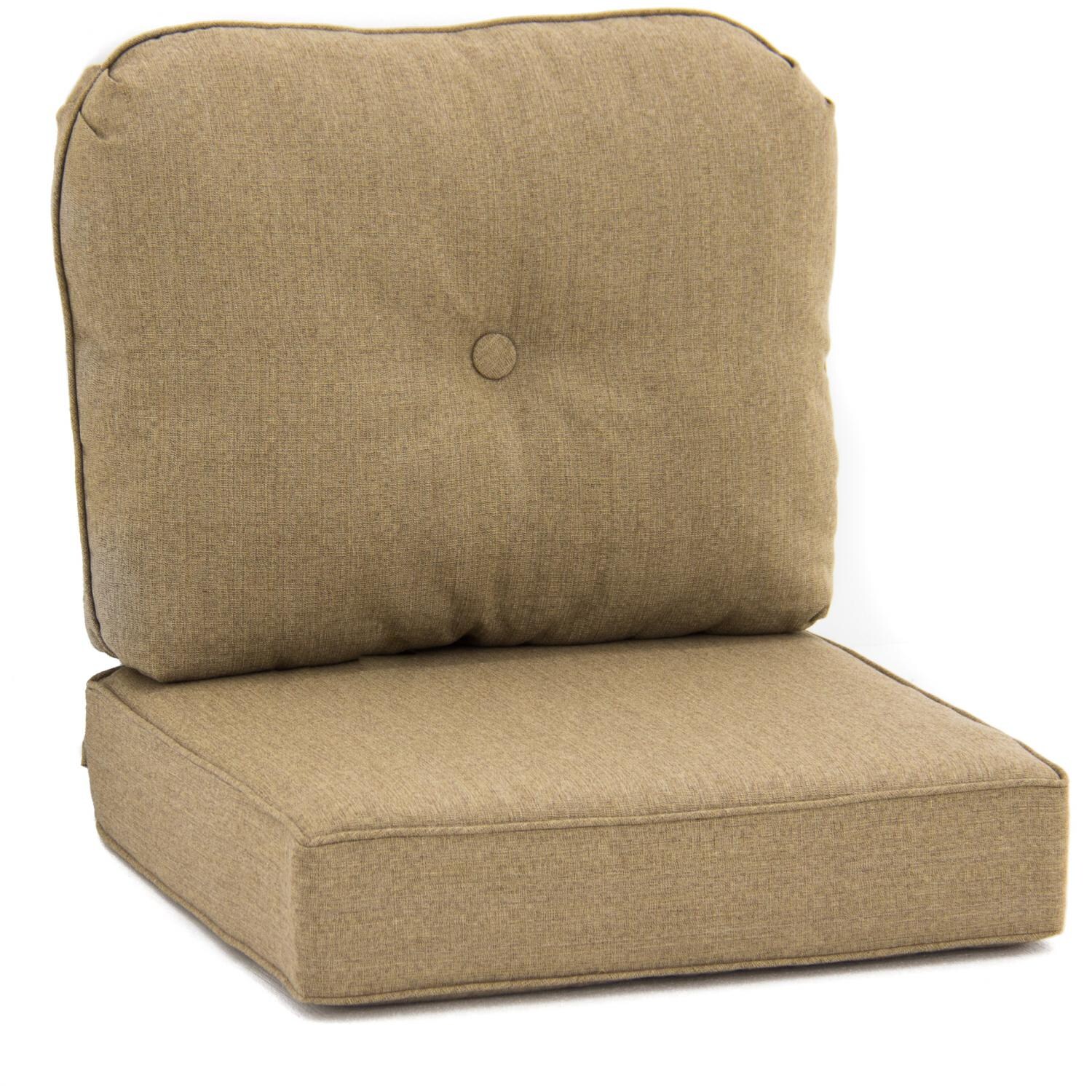 Sunbrella Linen Sesame Medium Outdoor Replacement Club Chair Cushion