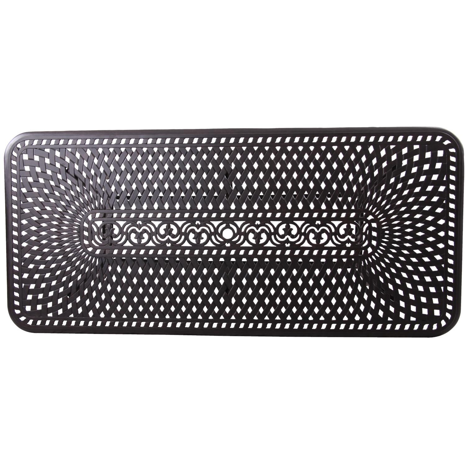 Darlee 201010-9PC-60XL Santa Barbara 9 Piece Cast Aluminum Patio Dining Set W/ 92 X 42 Inch Rectangular Table & Sesame Cushions - Table Top Detail thumbnail