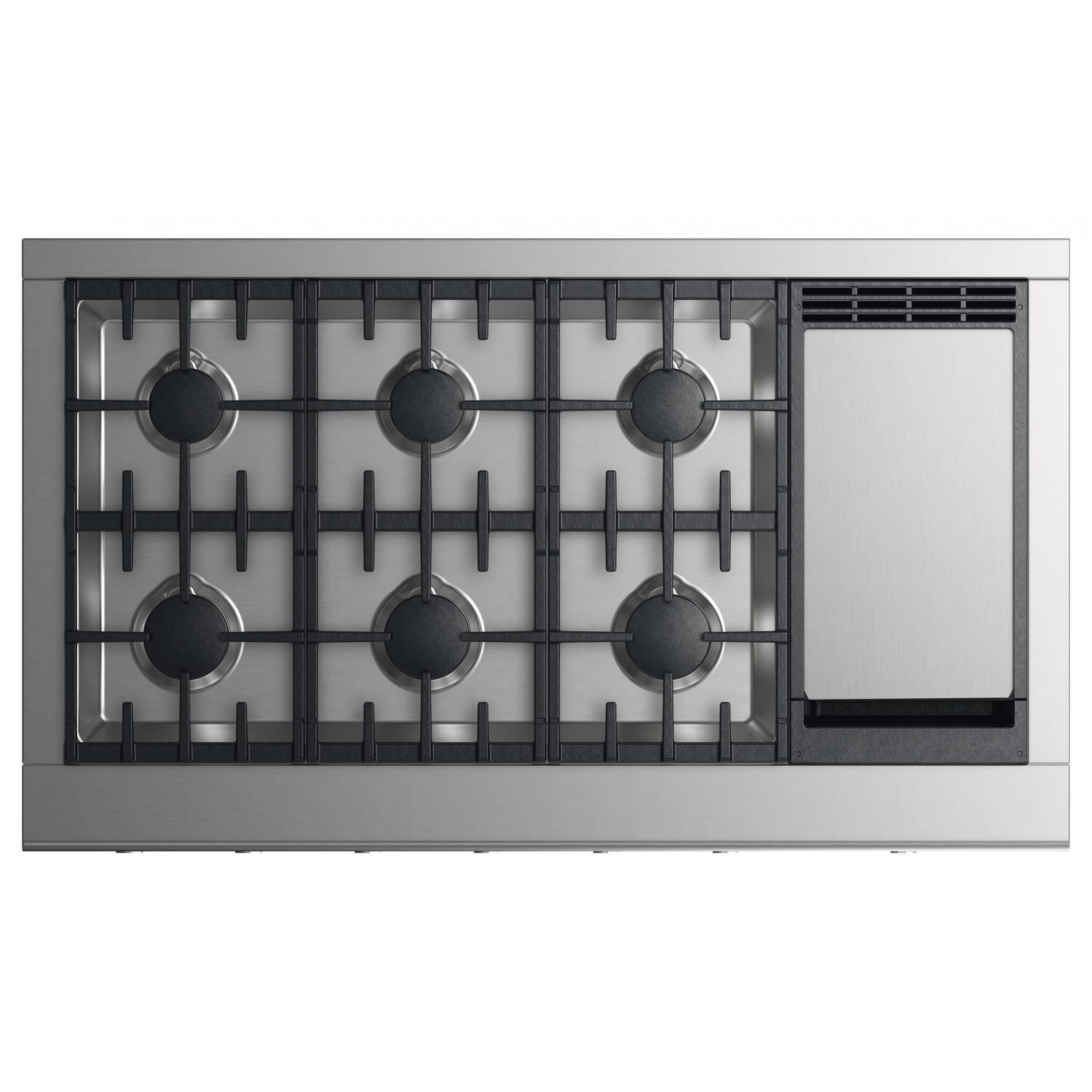 Fisher Paykel Professional 48-Inch 6-Burner Gas Cooktop With Griddle - Top View thumbnail