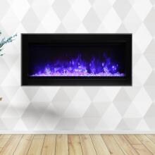 Amantii Symmetry Series 34-Inch Built-In Electric Fireplace with Black Steel Surround - ICE Media Kit - Indoor/Outdoor - SYM-34-B image