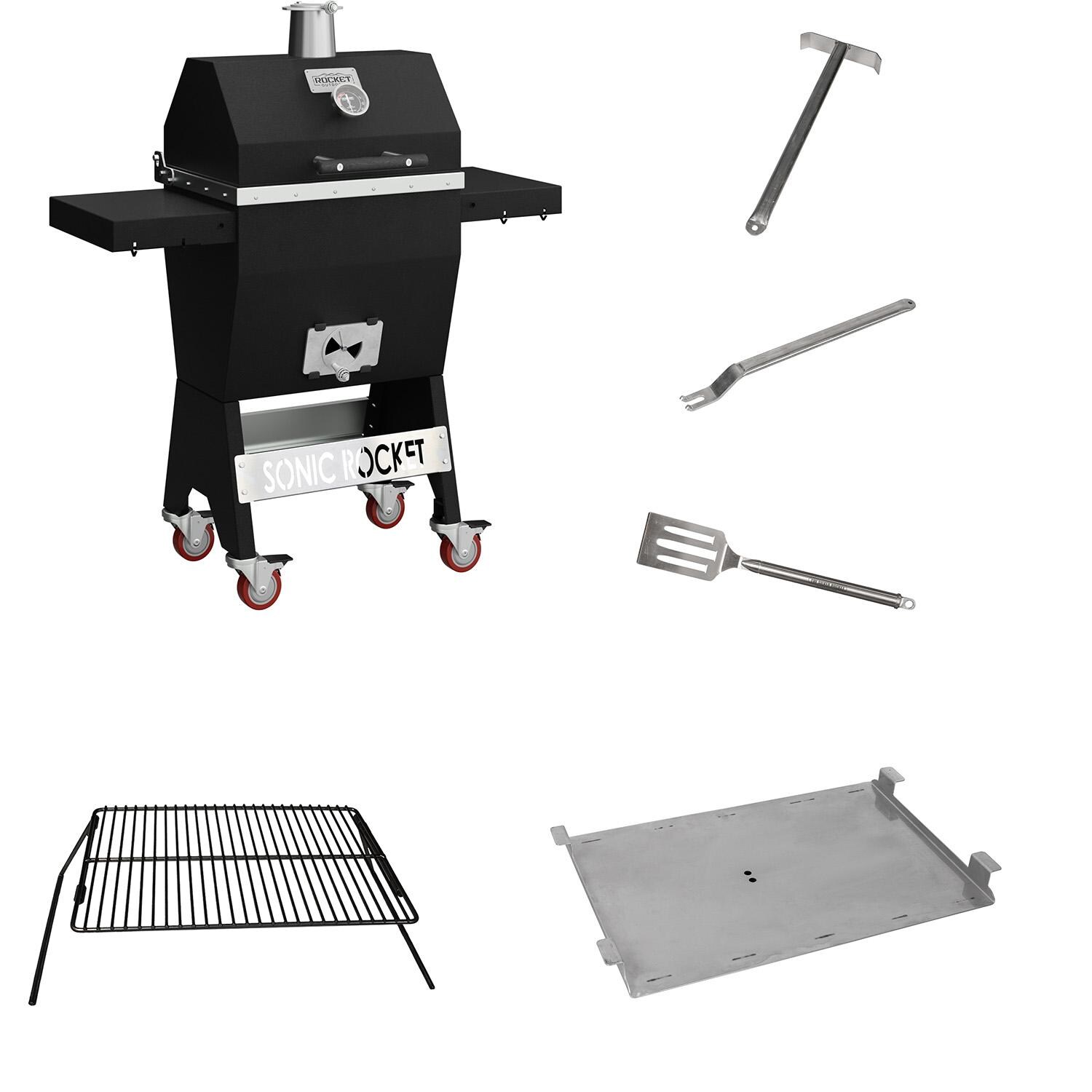 Rocket Outdoors SMSONIC-BDL Small Sonic Rocket Kamado Grill & Accessories Bundle - SMSONIC-BDL - Bundle - White Background thumbnail