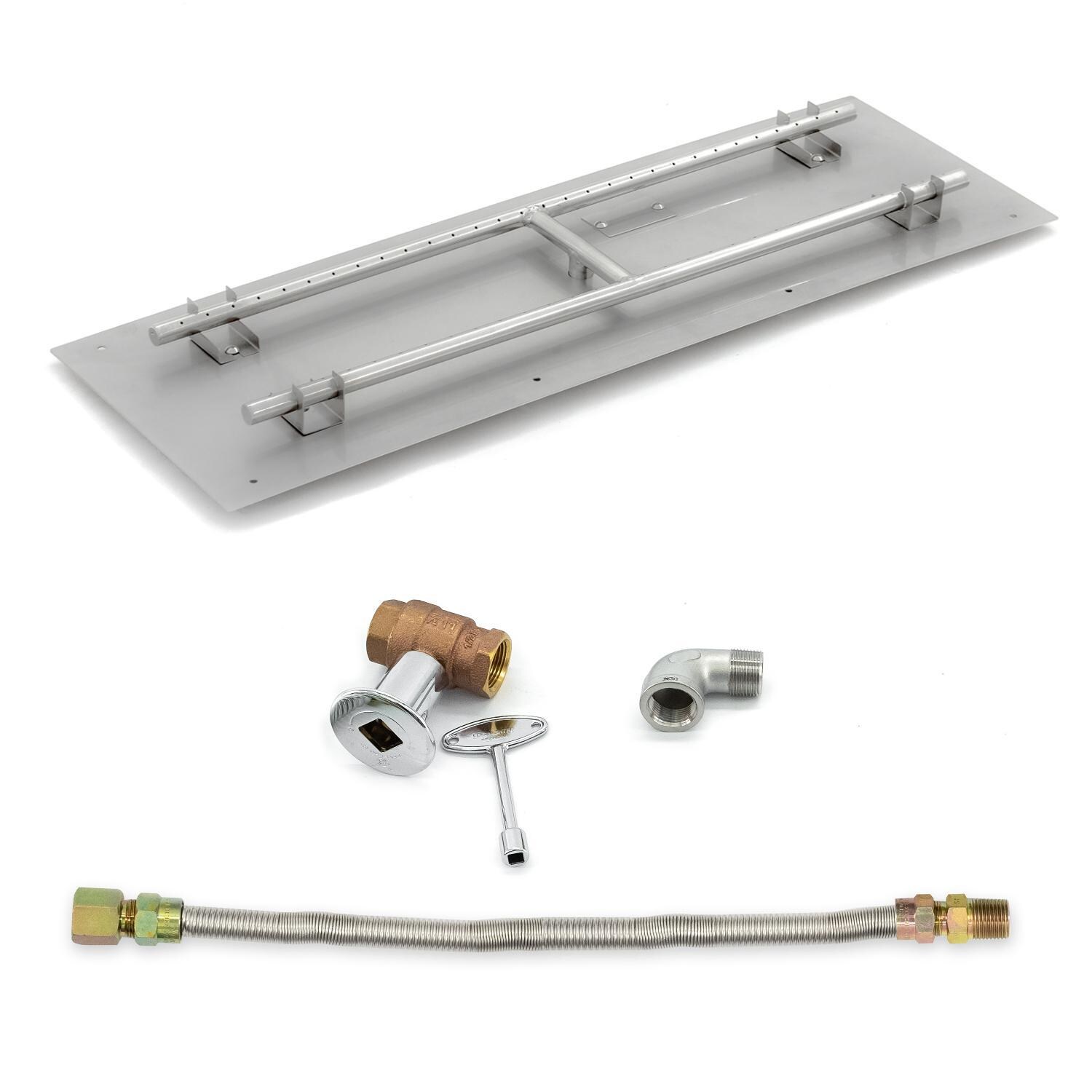 BBQGuys Signature Series 36-Inch Rectangular Flat Pan W/ 31-Inch Natural Gas H-Burner & Connection Kit image