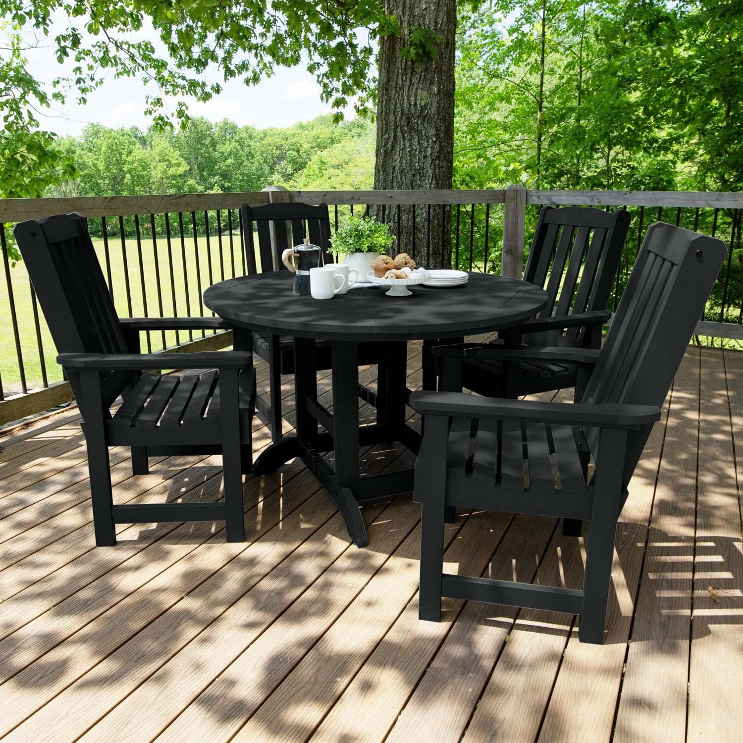 Hart Lane 5 Pc Recycled Plastic Dining Set in Black by Lakeview Outdoor Designs