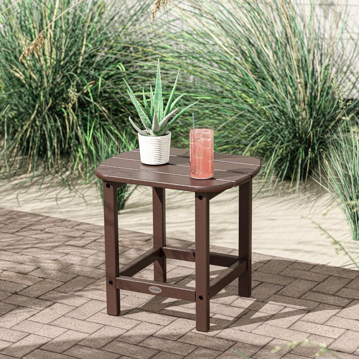 South Beach Recycled Plastic End Table in Mahogany by POLYWOOD