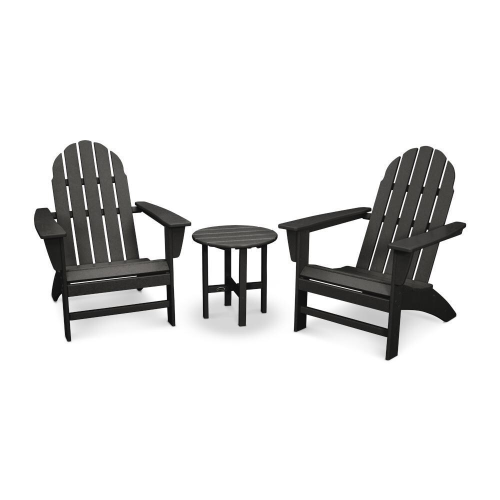 POLYWOOD Black Vineyard 3-Piece Adirondack Set thumbnail