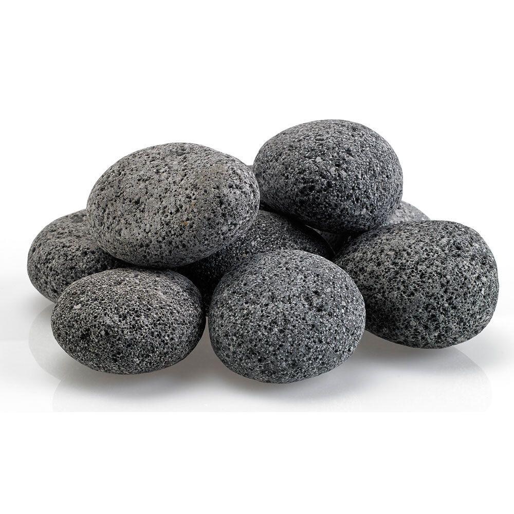 BBQGuys Signature Large Gray Tumbled Lava Stone - 20 Lbs