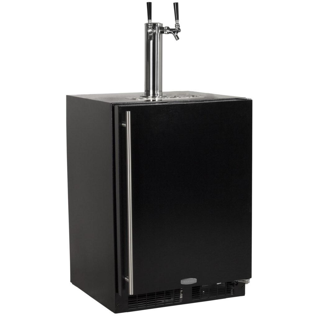Marvel 24-Inch 5.7 Cu. Ft. Right Hinge Built-in Twin Tap Beer Dispenser - Black - ML24BNS2RB