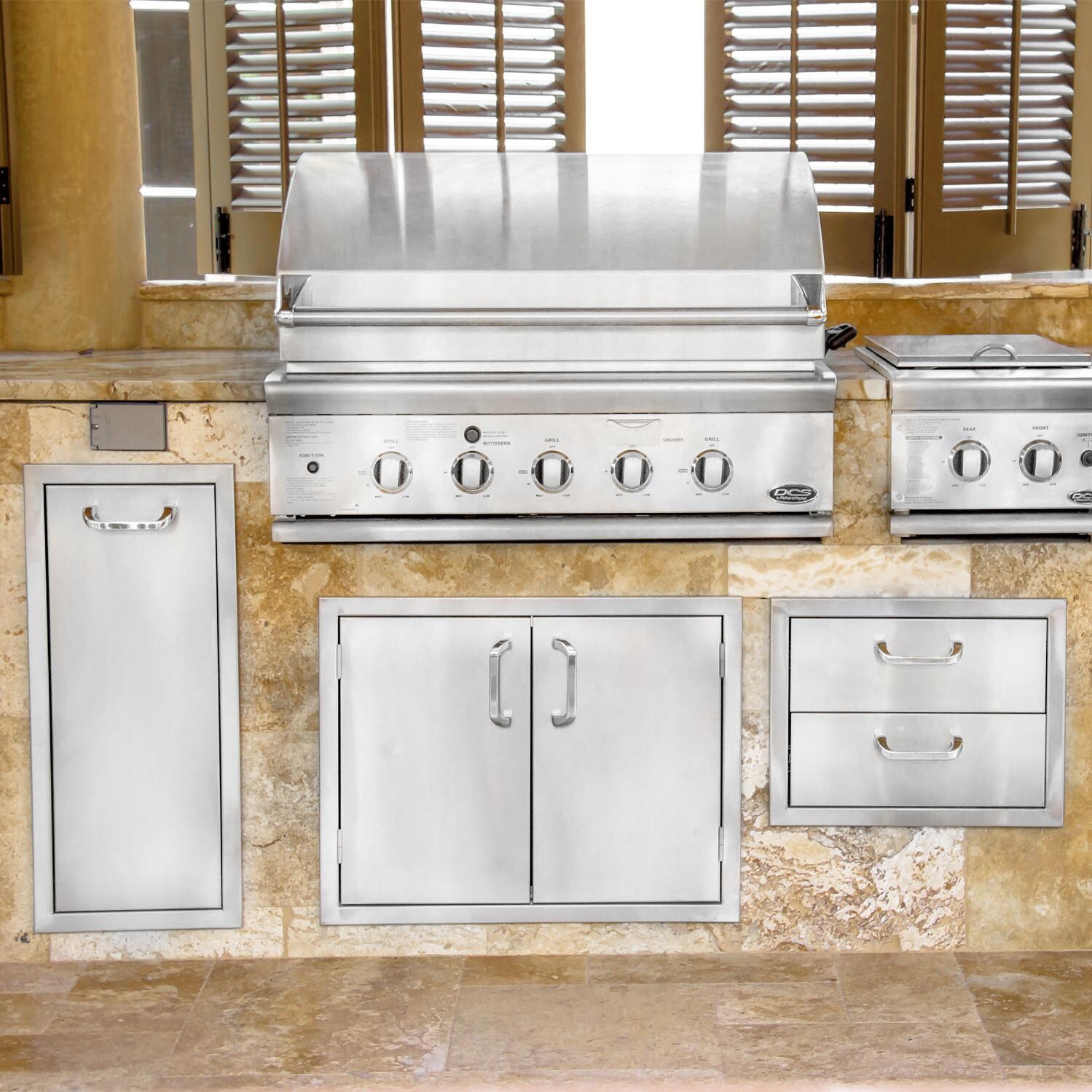 BBQGuys Signature Series Double Access Doors - Lifestyle (grill, side burner, and other storage items not included) thumbnail