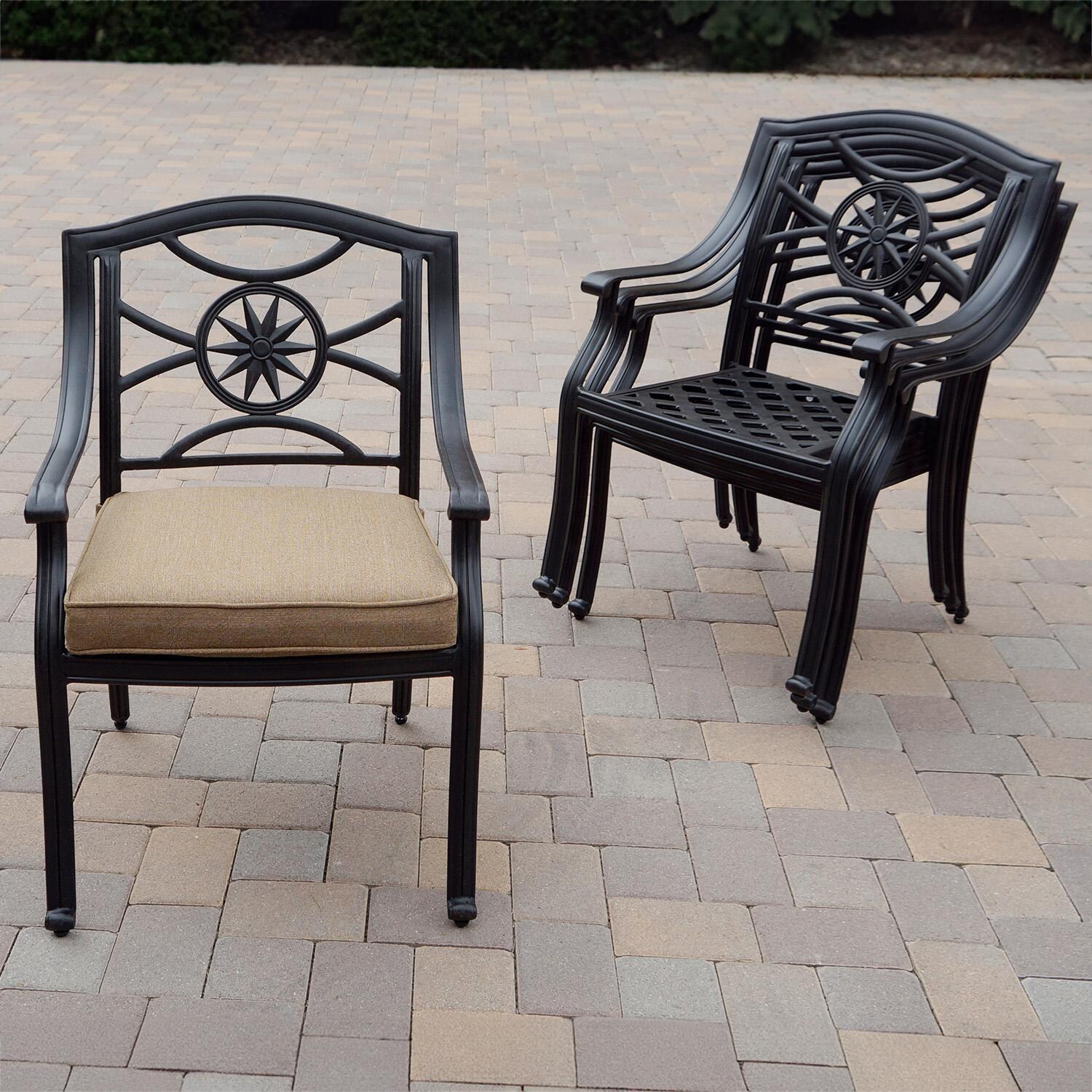 Darlee Ten Star 9-Piece Patio Dining Set with Cushions and 64 Inch Square Dining Table - Chair - Lifestyle thumbnail