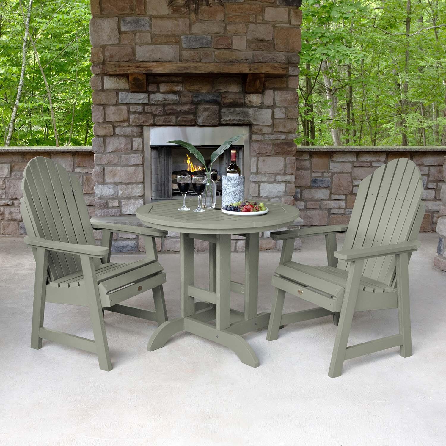 Dream Bay 3 Pc Recycled Plastic Round Dining Set in Eucalyptus By Lakeview Outdoor Designs - Lifestyle thumbnail