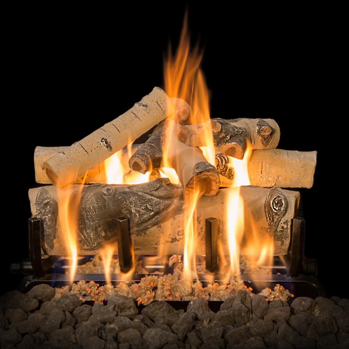 Grand Canyon 18Inch Quaking Aspen Vented Natural Gas Log Set W/ 2 BRN