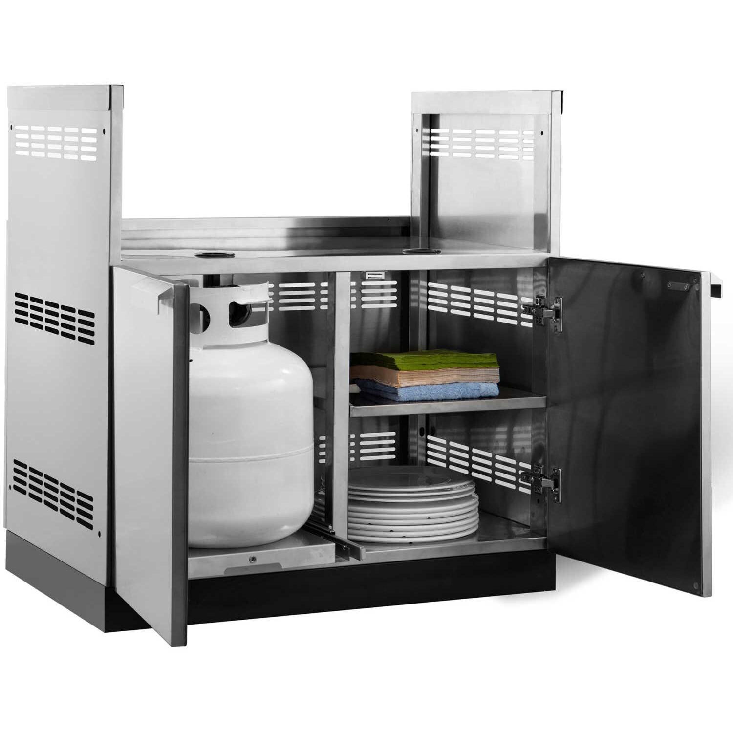 NewAge Outdoor Kitchen 40-Inch Stainless Steel Insert Grill Cabinet - Interior Lifestyle View thumbnail