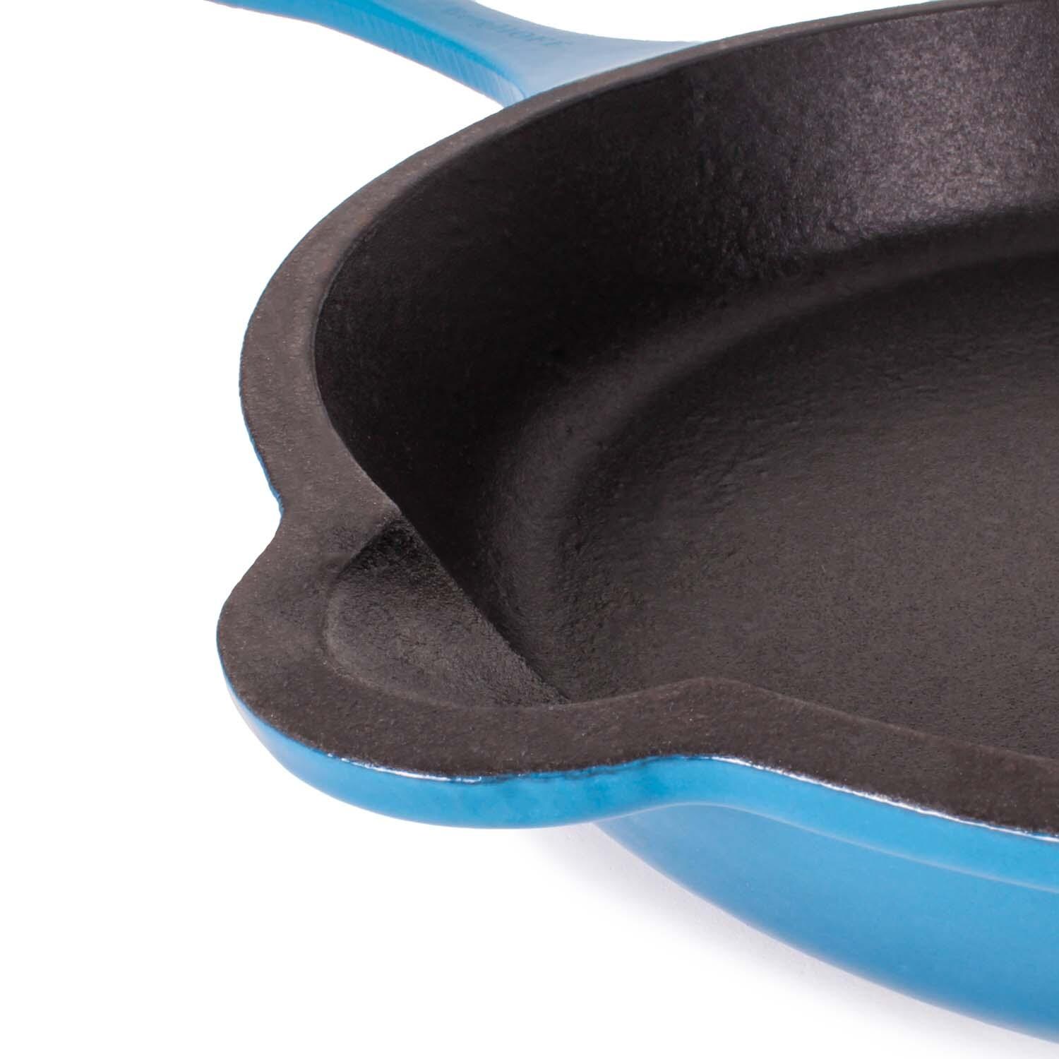 BergHOFF 10-in Neo Cast Iron Fry Pan - Blue - Side - Detail thumbnail