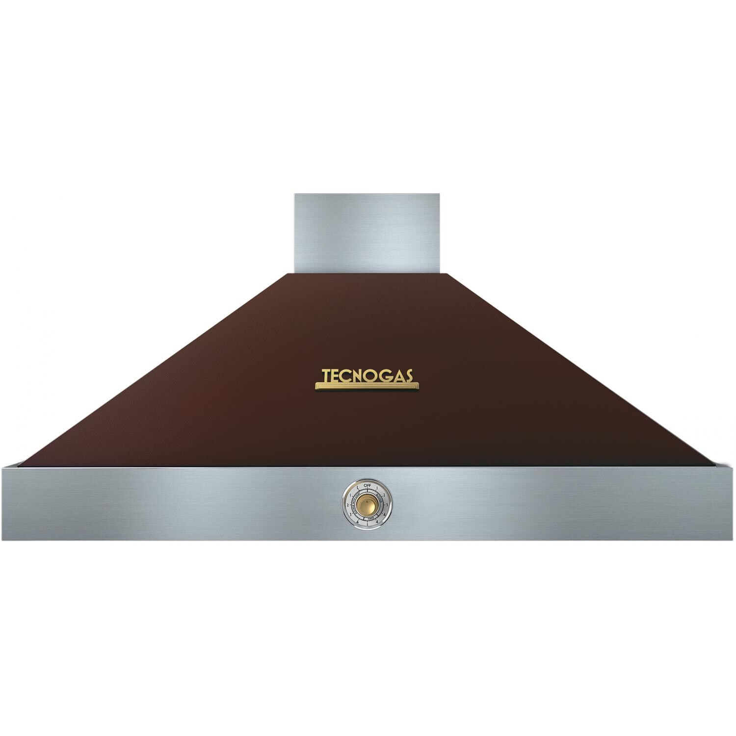 Tecnogas Superiore 48-Inch DECO Brown / Gold Wall Mount Vent Hood - 600 CFM - HD481AC-MG