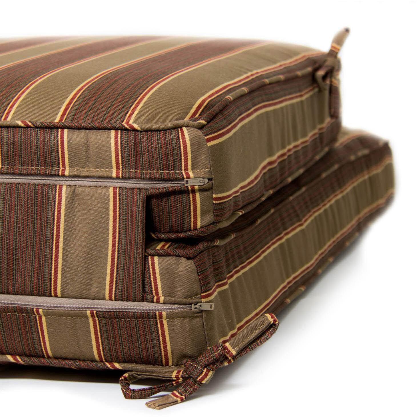 Extra Long Replacement Chaise Lounge Cushion With Piping - Zipper And Tie Detail thumbnail