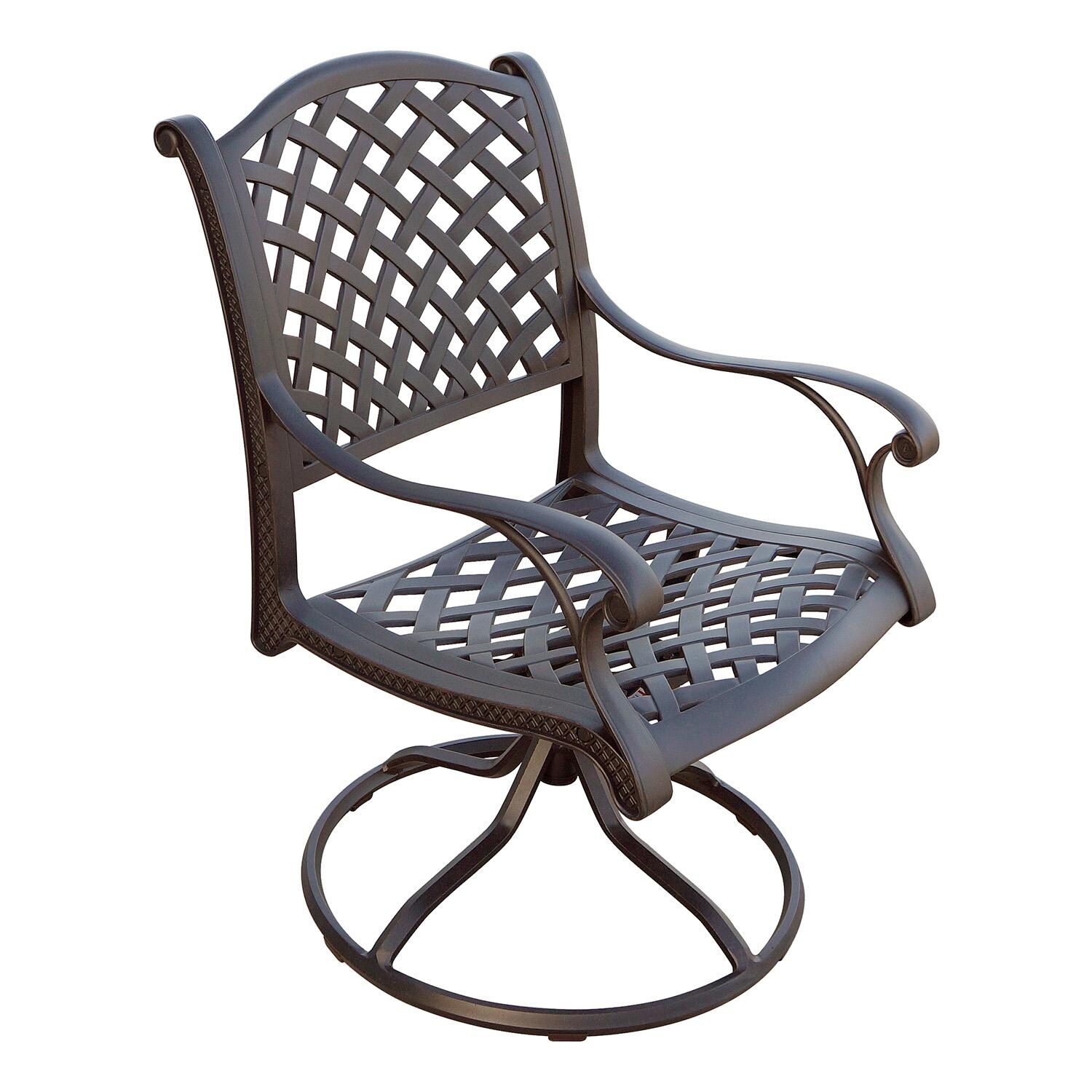 Darlee Nassau 7 Piece Cast Aluminum Patio Dining Set w/ 2 Swivel Rockers - Swivel Rocker Frame - Detail thumbnail