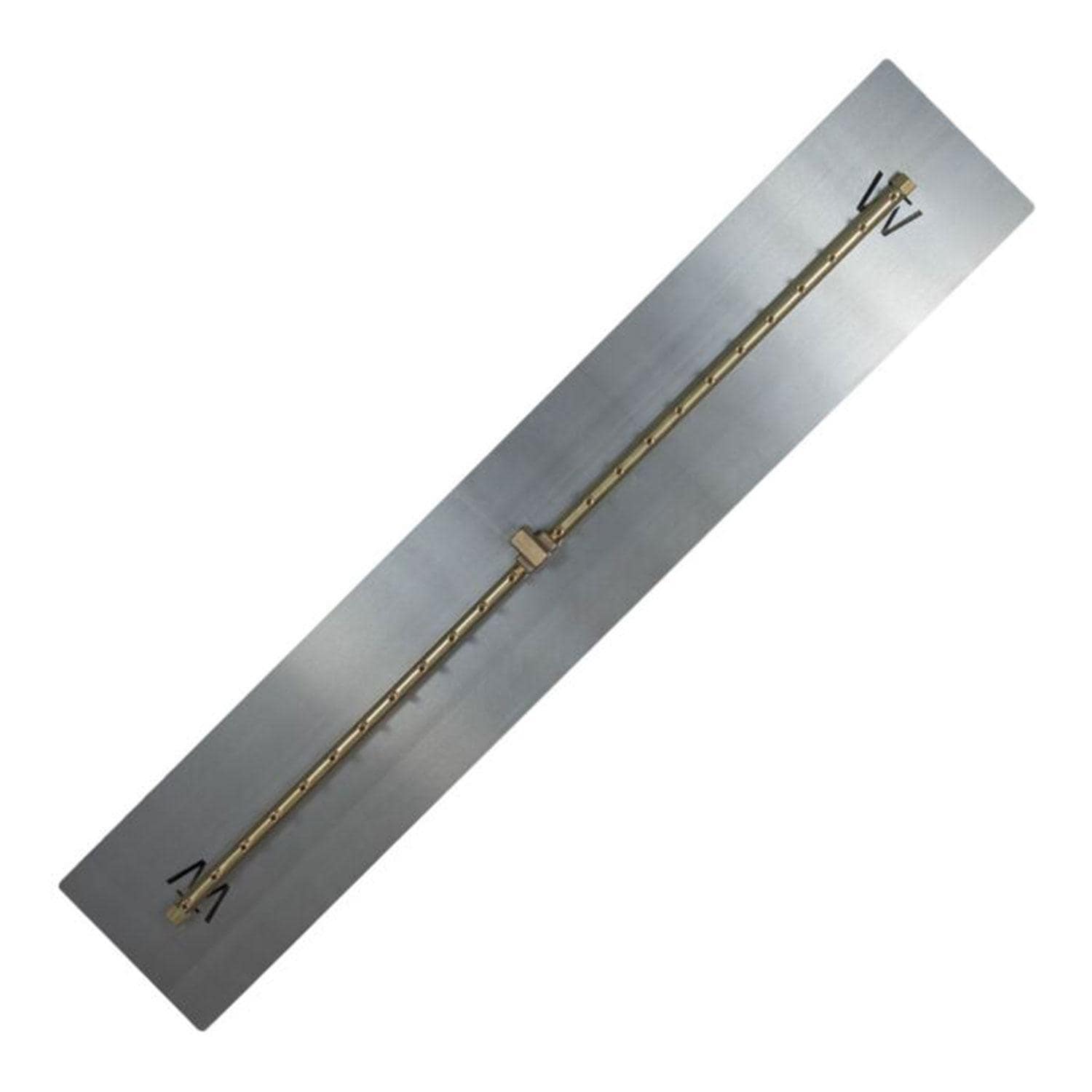 Warming Trends 49 5/8 Linear Brass Natural Gas/Propane Burner w/ 50 X 10-in Plate