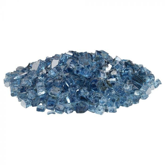 BBQGuys Signature AFF-PABLRF12-10 1/2-Inch Pacific Blue Reflective Fire Glass - Glass Pile thumbnail