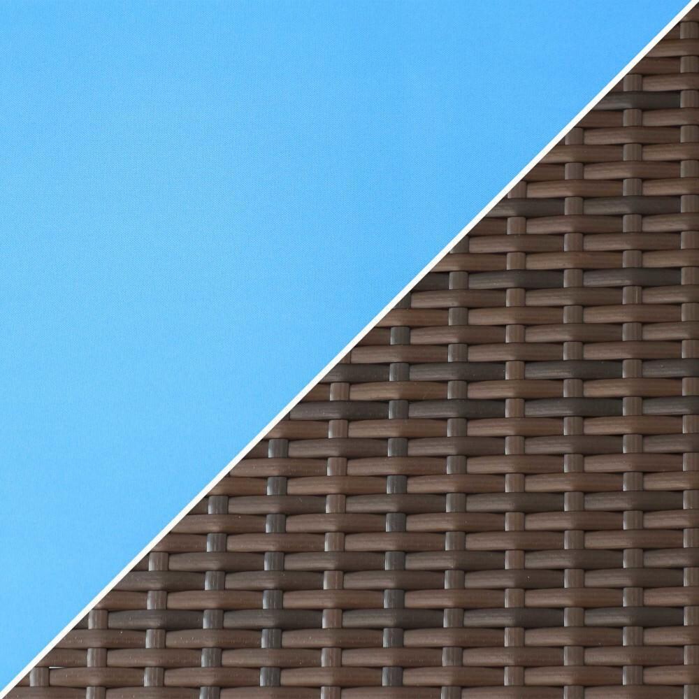 Ultimate Patio Mixed Brown Rattan W/ Blue Cushions 4-Piece Patio Set - Color Swatch thumbnail