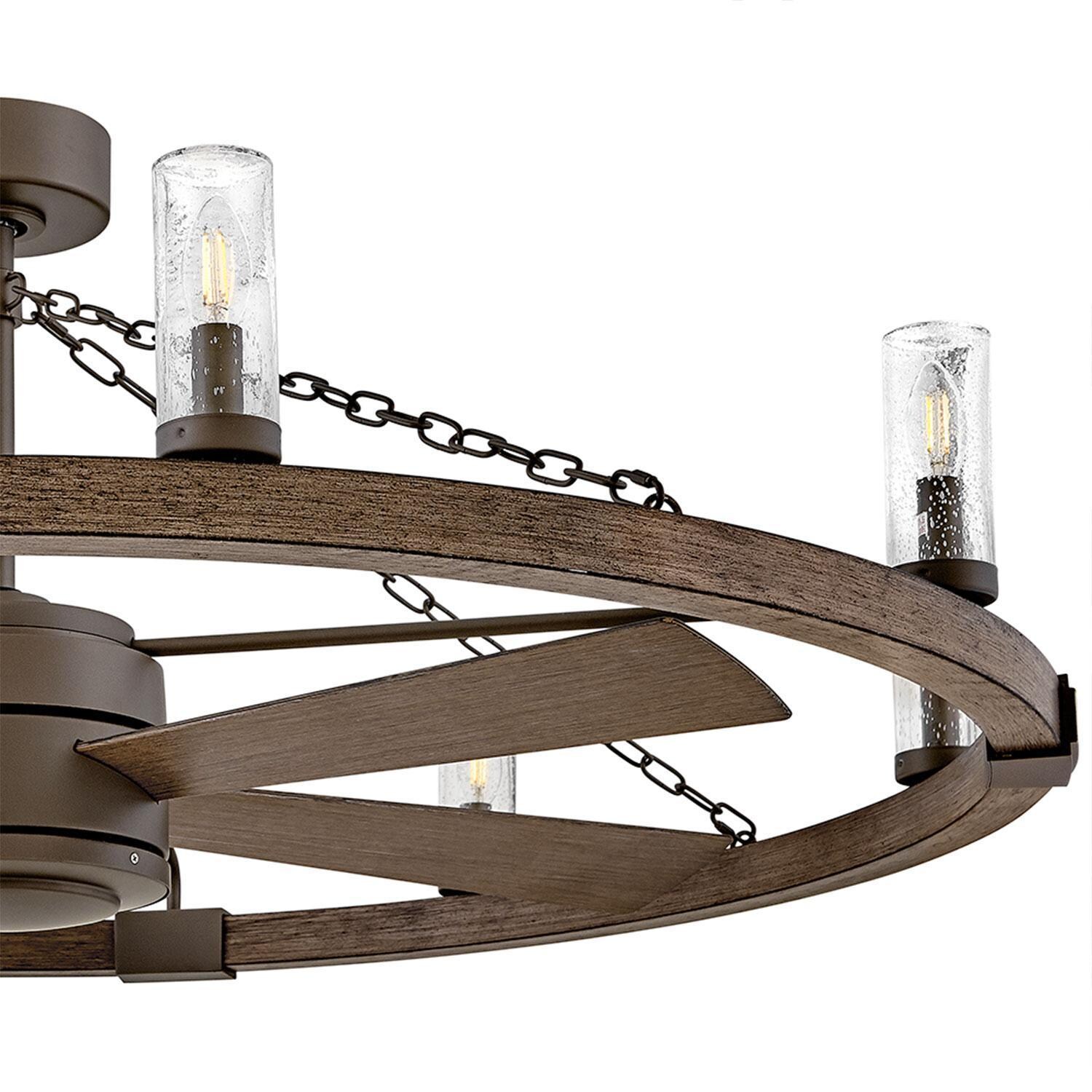 Hinkley Lighting 906144FMM-LWD Sawyer 52-in Indoor / Outdoor Smart Fandelier w/ 44-in Fan & LED Lighting - Metallic Matte Bronze - Fan Blade - Detail thumbnail