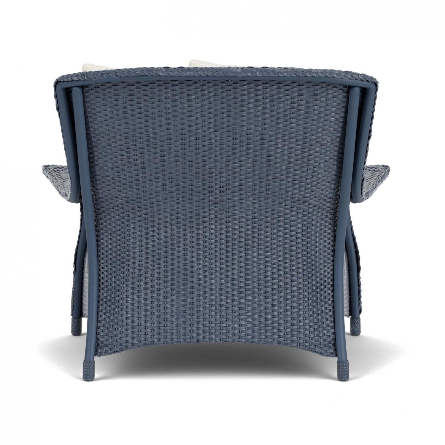 Lloyd Flanders Mandalay Chair and a Half in Denim Blue Finish with Sailcloth Salt Fabric - Back thumbnail