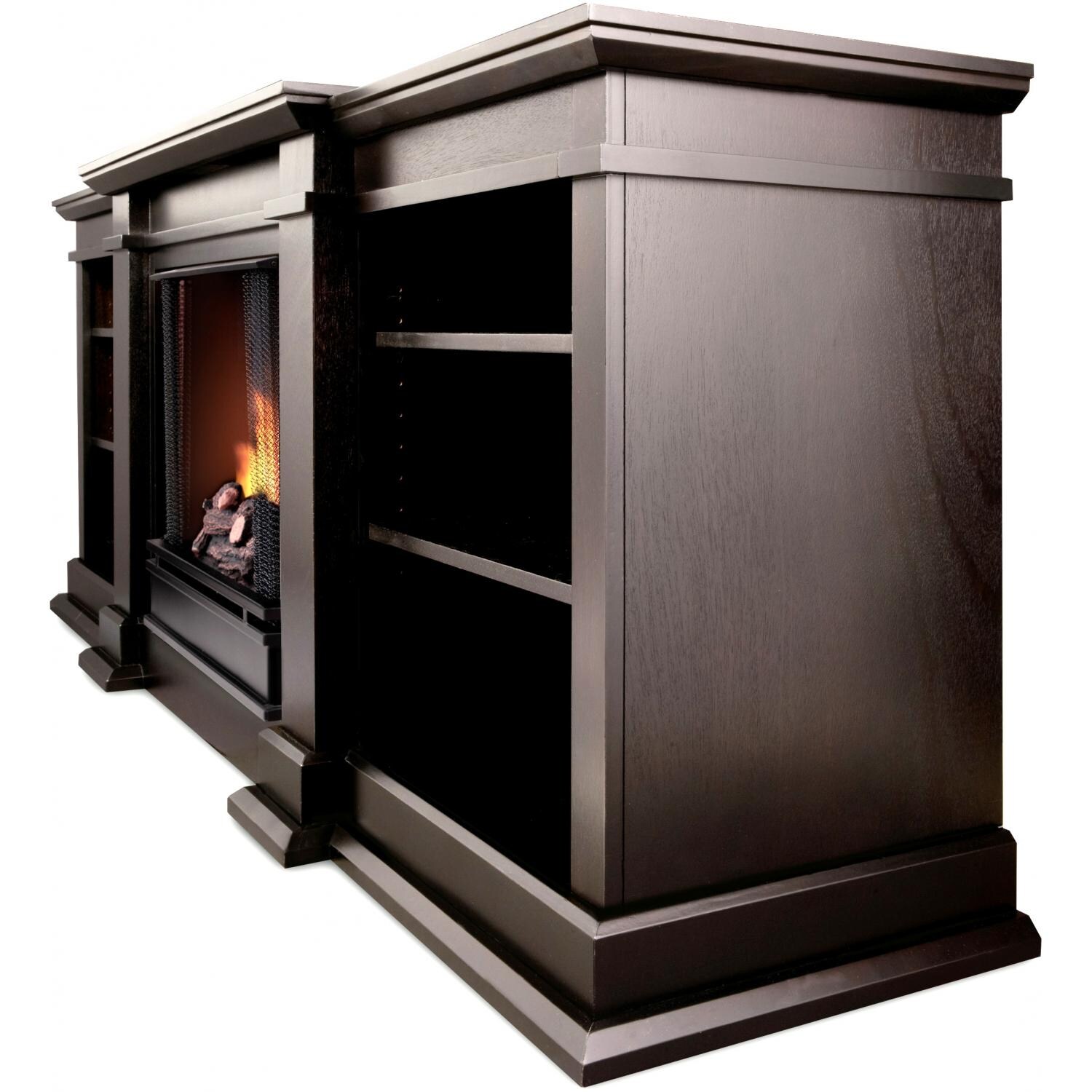Real Flame Fresno 71-Inch Gel Fireplace Media Console - Side View thumbnail