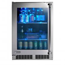 Lynx 24-Inch 5.3 Cu. Ft. Left Hinge Outdoor Rated Compact Glass Door Refrigerator - LM24REFGL