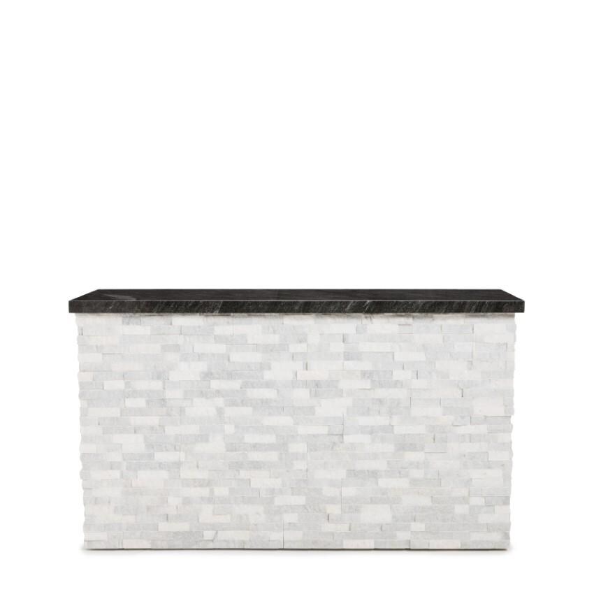 BBQGuys Signature 72 Inch 360 Degree Swivel Outdoor TV Lift Cabinet | Alaska Gray w/ Black Aluminum - Down - White Background thumbnail