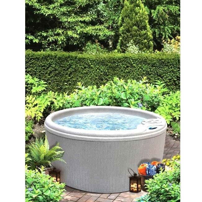 RMotion 4 Person Round 110V Hot Tub Spa With 10 Jets Sahara Base