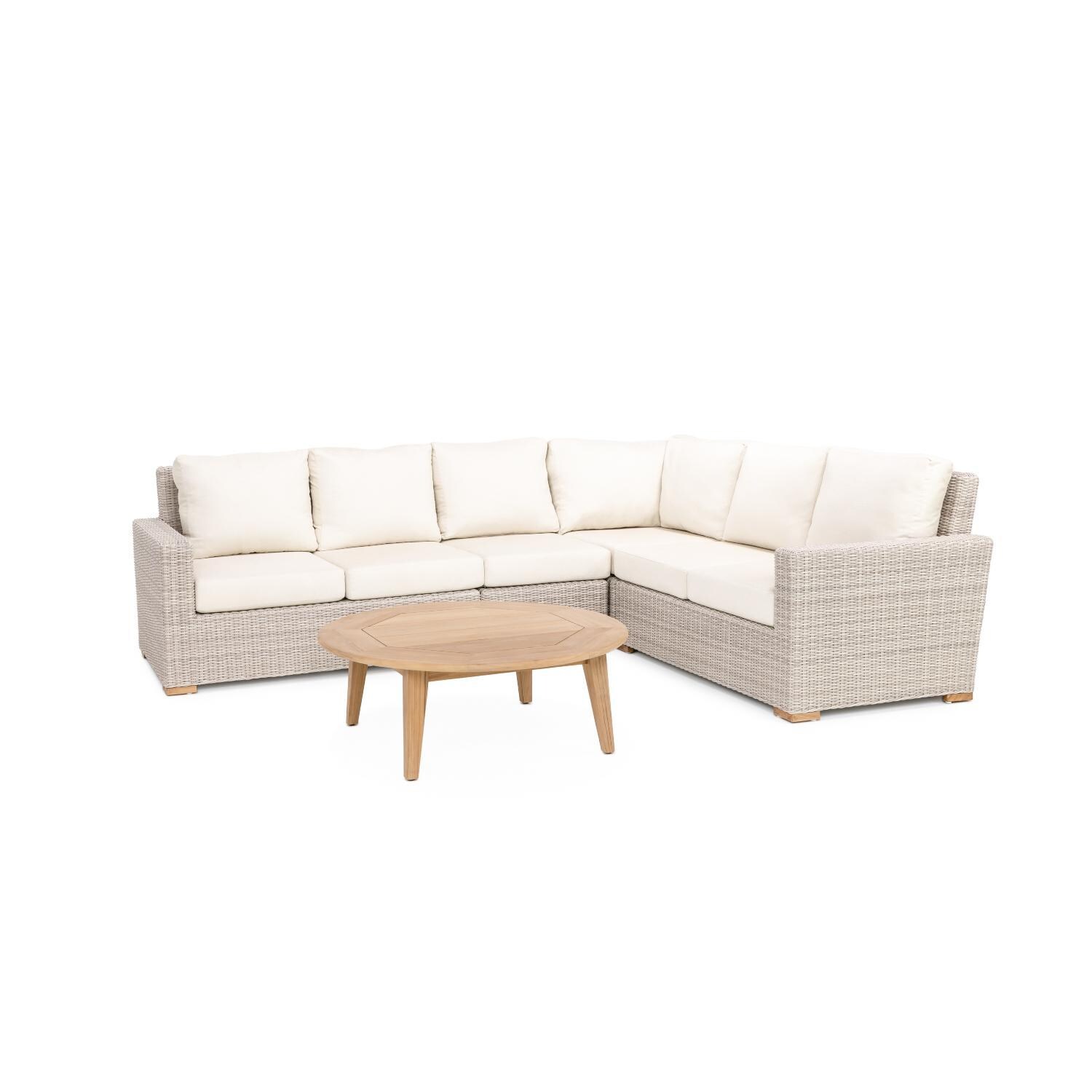 Oyster Bay Sectional 2 Piece Lounge Set in Natural By Teak + Table
