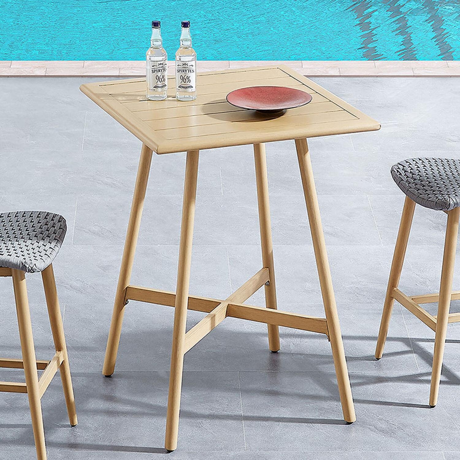 Dove Cay 29 Inch Aluminum Bar Table by Lakeview Outdoor Designs - By The Pool - Lifestyle thumbnail