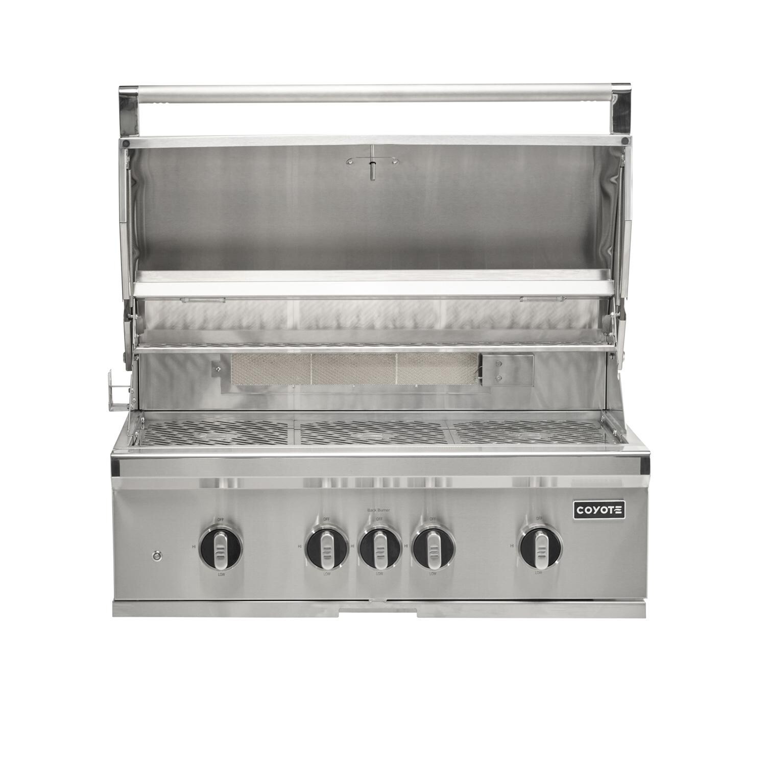 Coyote Outdoor Living 36 Inch SL-Series Built-In Natural Gas Grill - Open Hood - White Background thumbnail