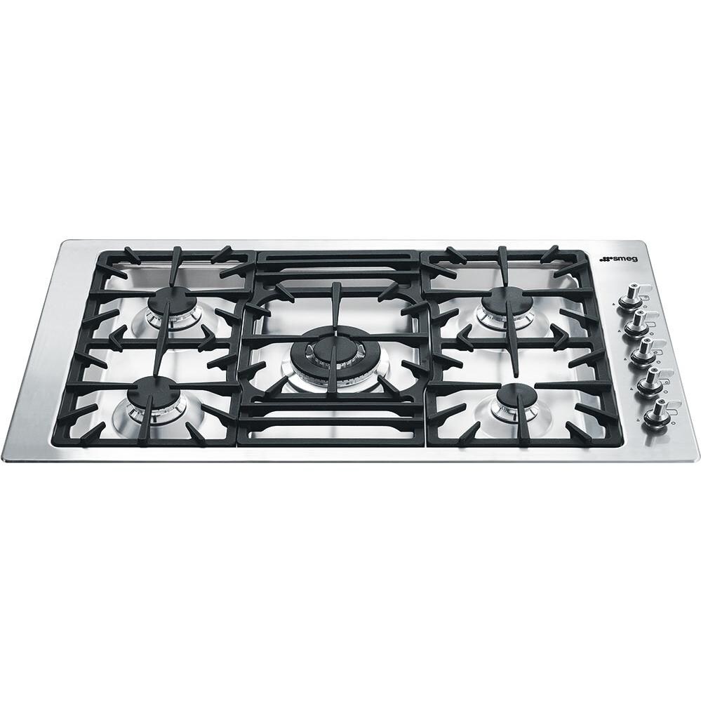 Smeg Classic 36Inch DropIn 5Burner Gas Cooktop Stainless Steel