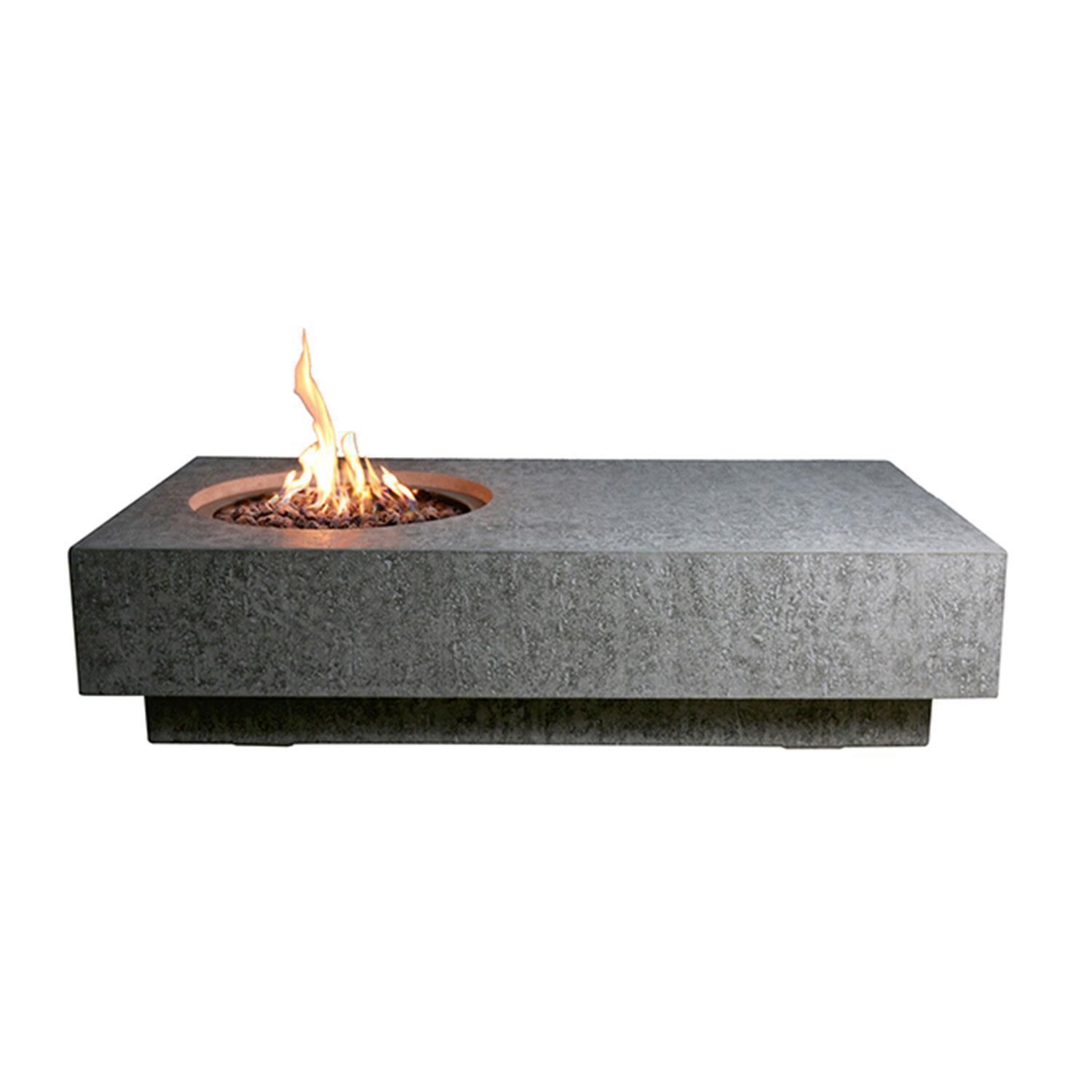 Elementi Metropolis 56-in Rectangle Propane Fire Pit Table - Light Gray - White Background thumbnail