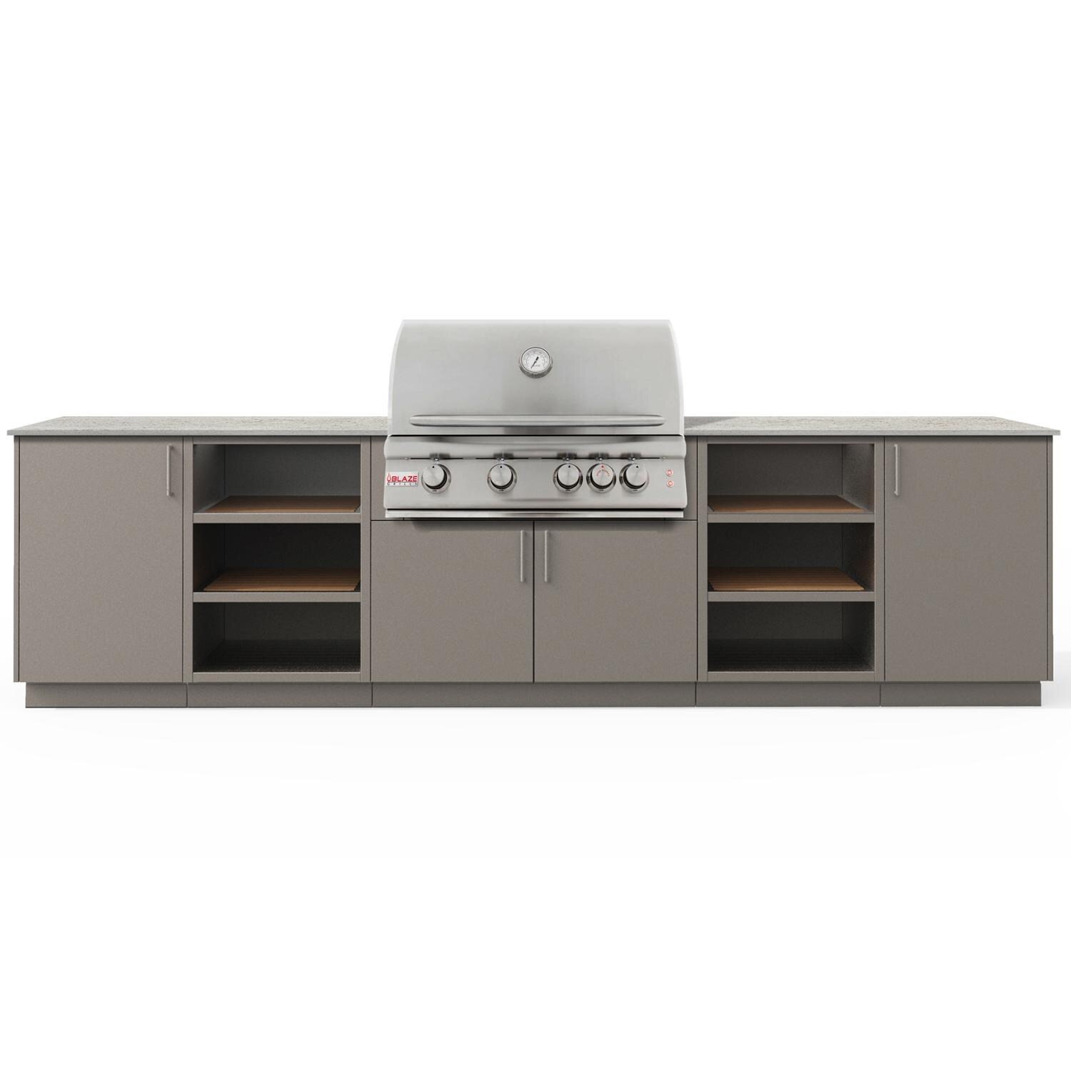 Urban Bonfire B-Savannah-36-Blaze-Keon-Clay Savannah 32 Outdoor Kitchen w/ Blaze Premium LTE Propane Grill, Keon Countertop & Clay Finish - White Background thumbnail