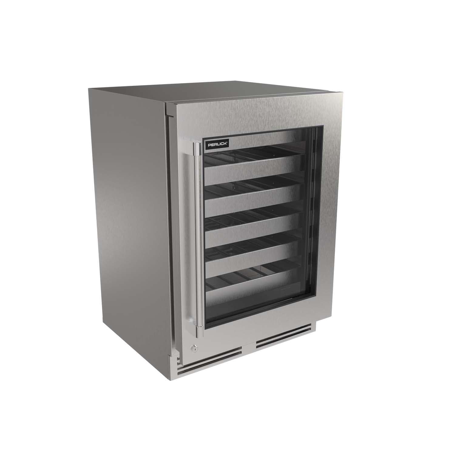 Perlick G5 Core 24-in 5 Cu. Ft. Stainless Steel Glass Door Wine Reserve - Right Hinge