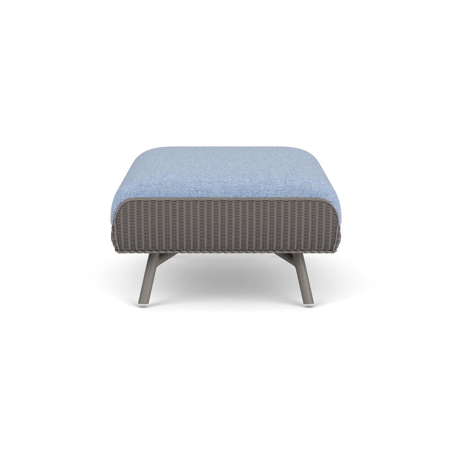 Lloyd Flanders Essence Ottoman W/Demo Skyway Fabric - Pewter Finish - Side thumbnail