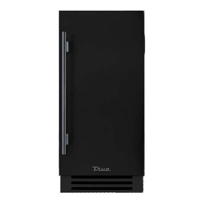 True TUIADA-15-RS-A~027-H05 ADA Height 15-Inch 75 Lb. Right Hinge Outdoor Ice Maker - Matte Black w/ Pewter Handle - Display - White Background thumbnail