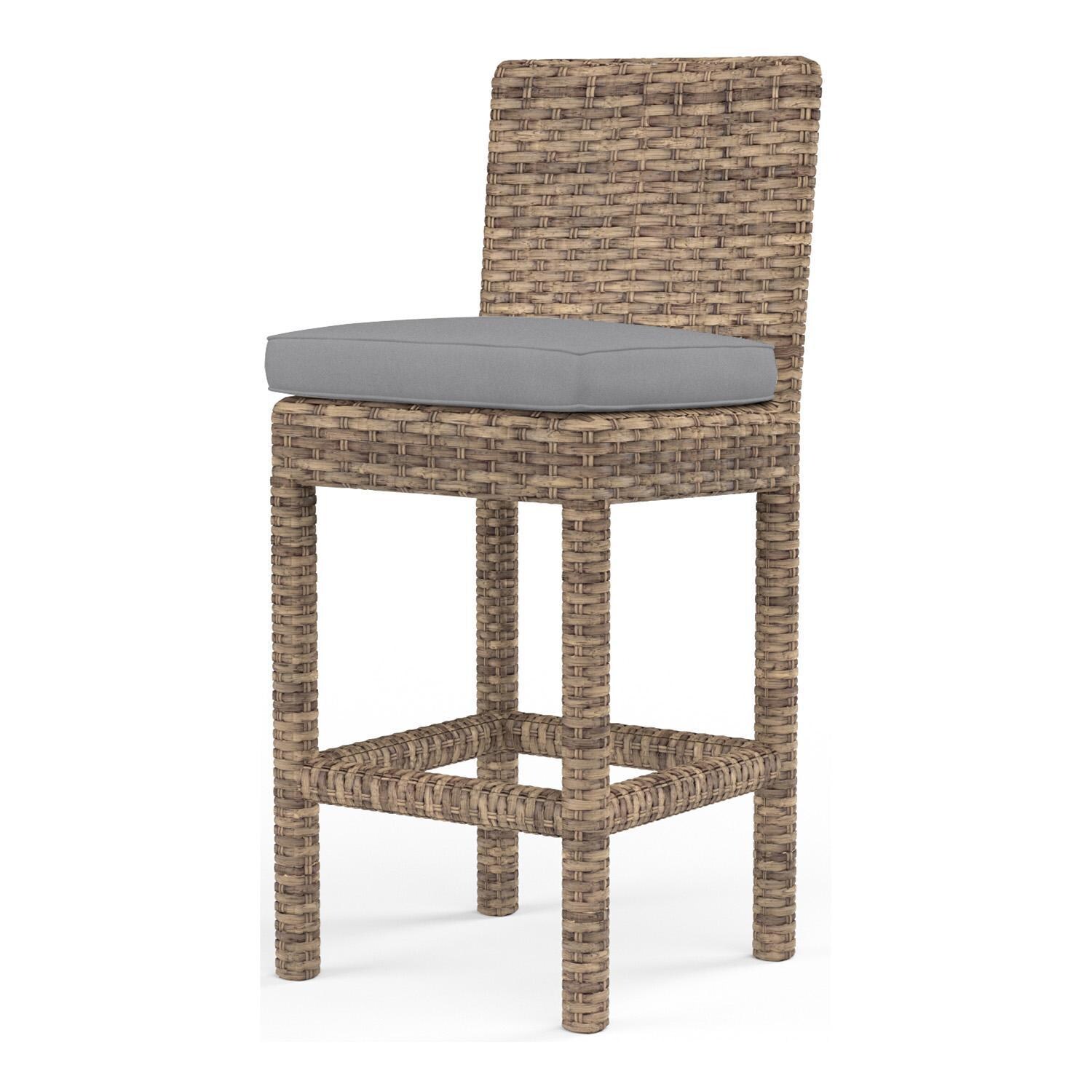 Havana Wicker Counter Height Bar Stool in Tobacco/Canvas Granite by Sunset West