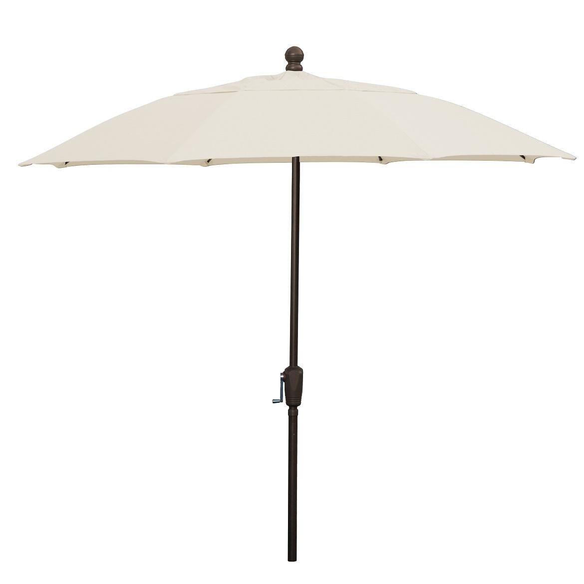 FiberBuilt 9 Ft Aluminum Market Patio Umbrella With Crank Lift - Natural thumbnail